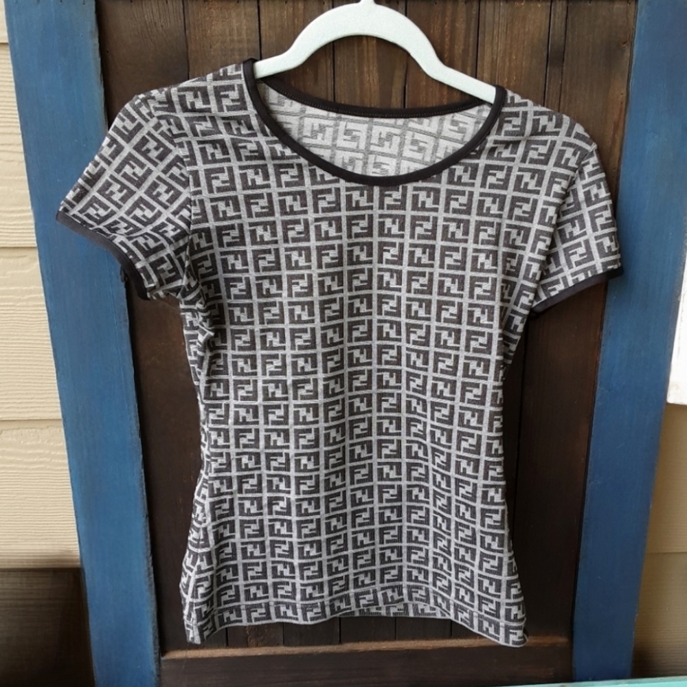 Fendi Zucca Black/Gray Shirt - Picture 11 of 12